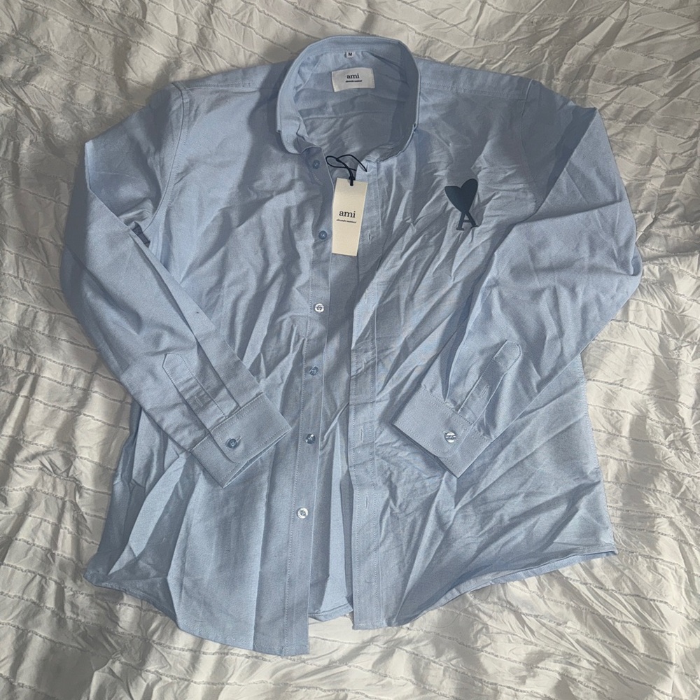 Ami Blue Casual Button Down Shirt Medium -COPY-